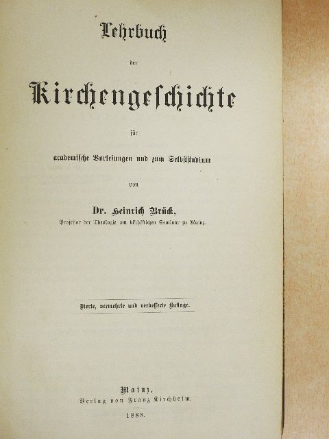 Dr. Heinrich Brück - Lehrbuch der Kirchengeschichte (gótbetűs) [antikvár]