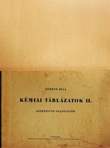 Németh Béla - Kémiai táblázatok II. [antikvár]