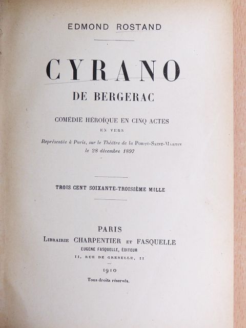 Edmond Rostand - Cyrano de Bergerac [antikvár]
