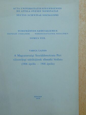 Varga Lajos - Tudományos szocializmus Tomus VIII. [antikvár]