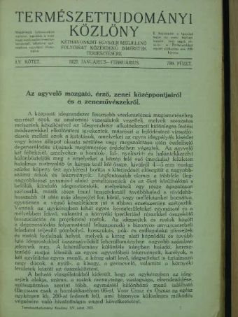 Dr. Kieselbach Gyula - Természettudományi Közlöny 1923. (nem teljes évfolyam) [antikvár]
