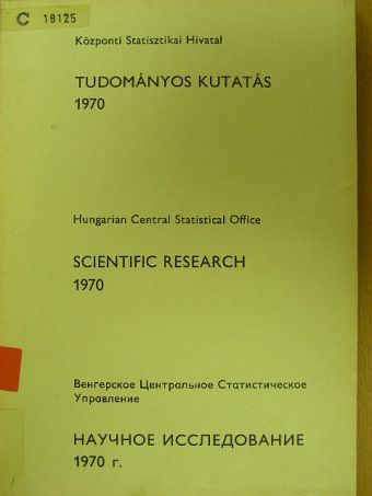 Tudományos kutatás 1970 [antikvár]