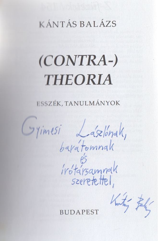 Kántás Balázs - (Contra-)theoria (dedikált) [antikvár]