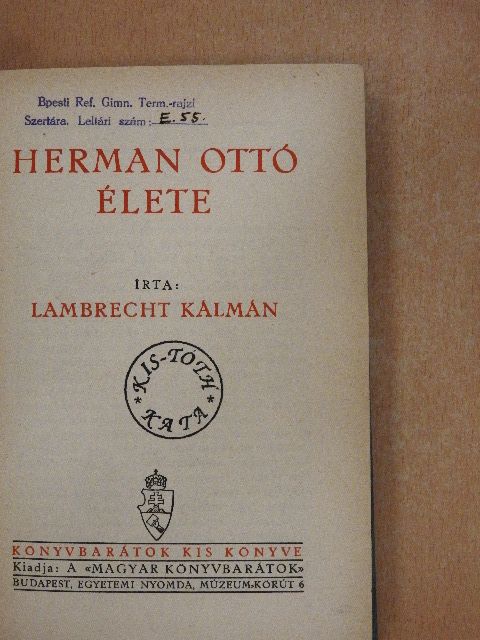 Lambrecht Kálmán - Herman Ottó élete [antikvár]