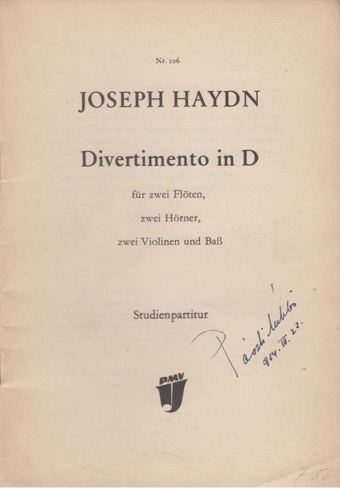 Joseph Haydn - Divertimento in D [antikvár]