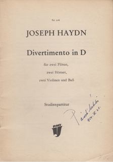 Joseph Haydn - Divertimento in D [antikvár]