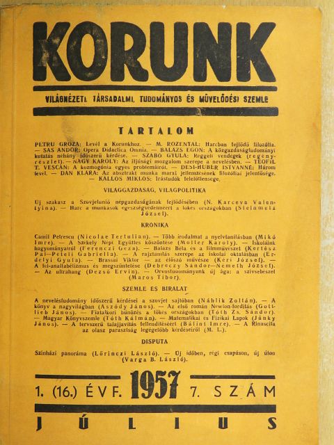 -Németh József - Korunk 1957. július [antikvár]