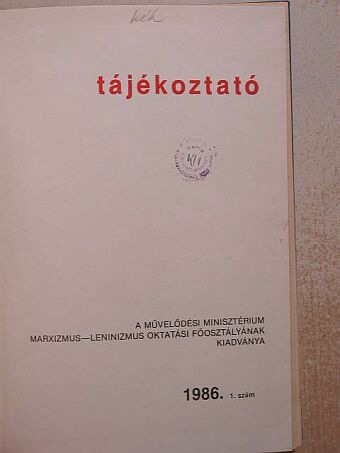 Tájékoztató 1986. I. [antikvár]