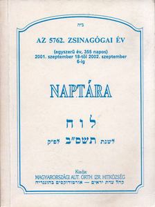 Az 5762. zsinagógai év naptára [antikvár]