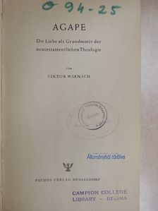 Viktor Warnach - Agape [antikvár]