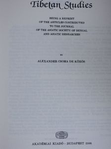 Alexander Csoma de Kőrös - Tibetan Studies [antikvár]