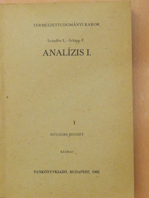 Leindler L. - Analízis I.  [antikvár]