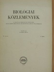 Balázs A. - Biológiai Közlemények VI/1. [antikvár]