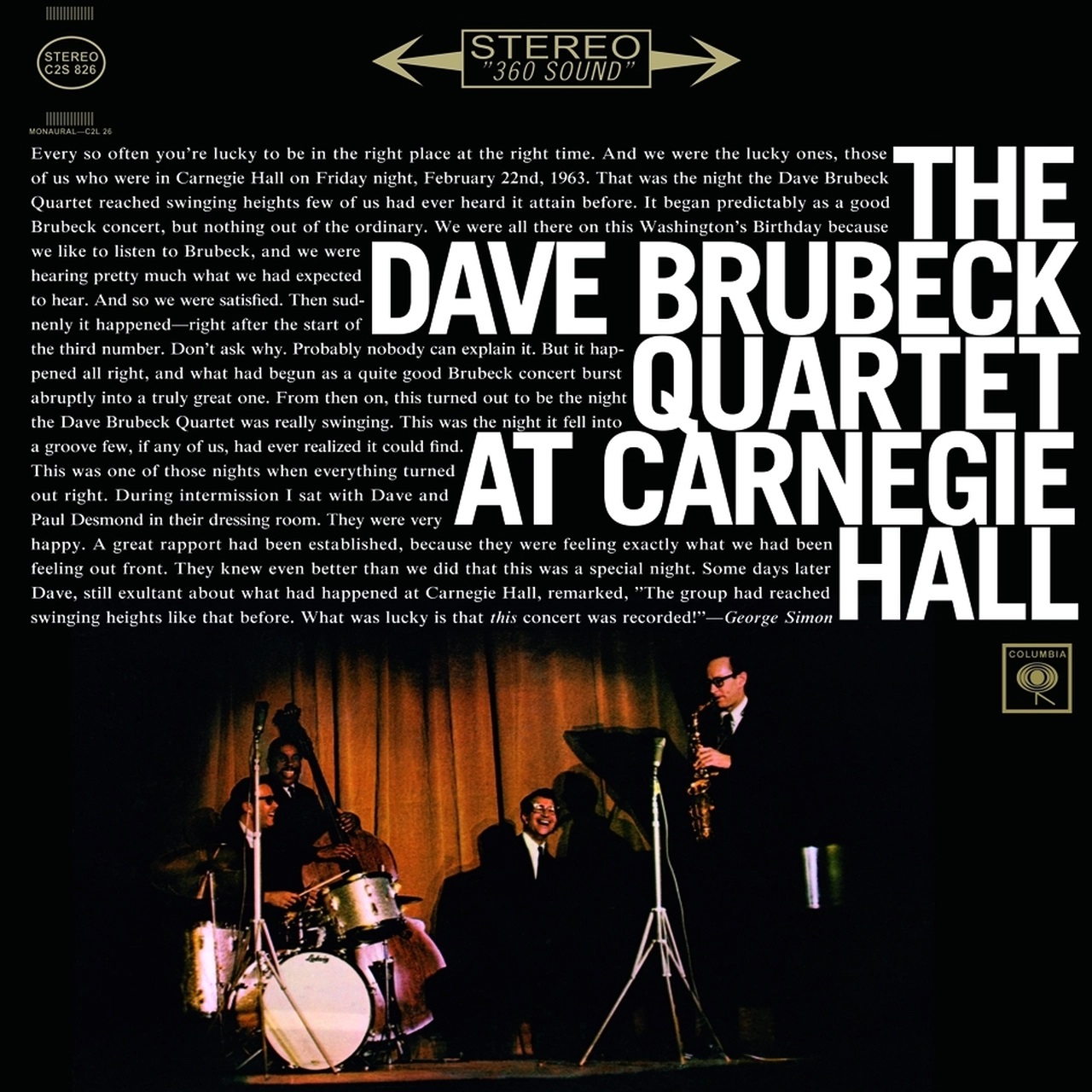 DAVE BRUBECK QUARTET - THE DAVE BRUBECK QUARTET AT CARNEGIE HALL 2LP