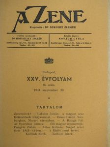 A. Balogh Pál - A Zene 1944. szeptember 30. [antikvár]