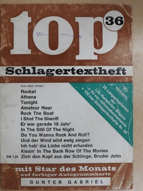 Albert Hammond - Top Schlagertextheft 36 [antikvár]