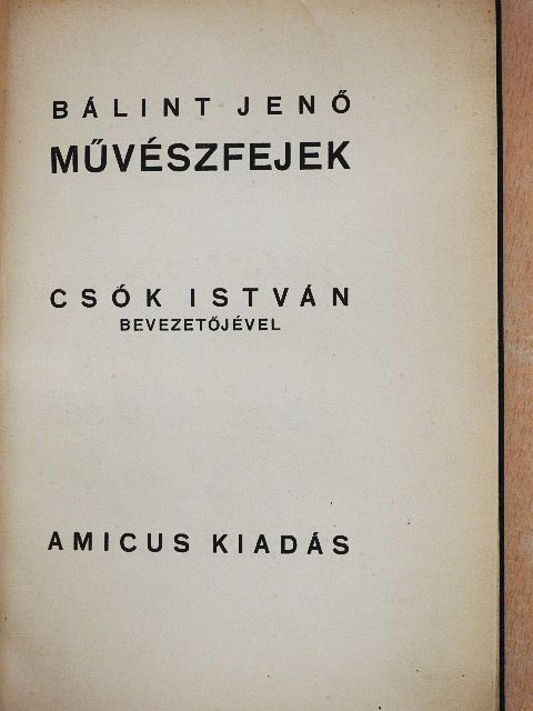 Bálint Jenő - Művészfejek [antikvár]