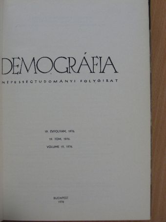 A. Girard - Demográfia 1976/1-4. [antikvár]