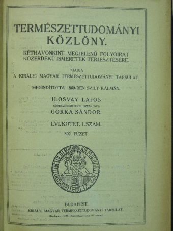 Dr. Lenhossék Mihály - Természettudományi Közlöny 1924. január-december/Pótfüzetek a Természettudományi Közlönyhöz 1923-1924. január-december [antikvár]