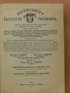 C. Posner - Zeitschrift für ärztliche Fortbildung 1927. január-december + Kiegészítés 1-12. [antikvár]
