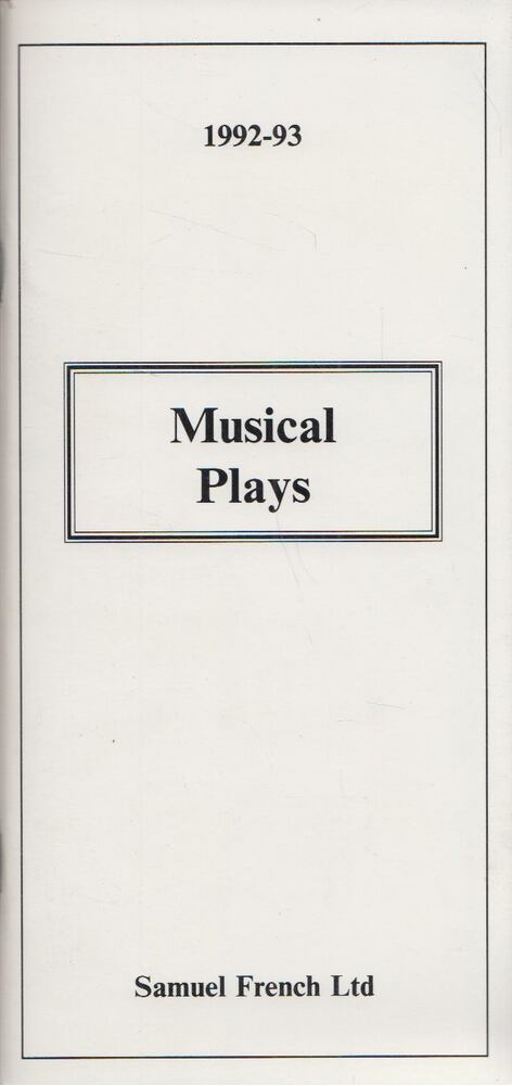 Catalogue of Musical Plays 1992-93 [antikvár]