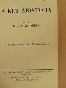 Báró Jósika Miklós - A két mostoha [antikvár]