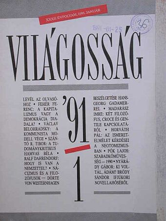 Fehér Ferenc - Világosság 1991. január [antikvár]