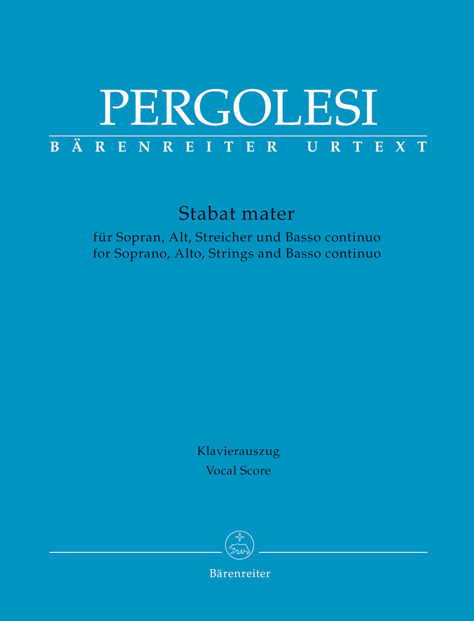 PERGOLESI - STABAT MATER FÜR SOPRAN, ALT, STREICHER UND BASSO CONTINUO. KLAVIERAUSZUG