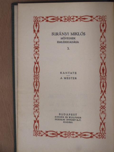 Surányi Miklós - Kantate/A mester [antikvár]
