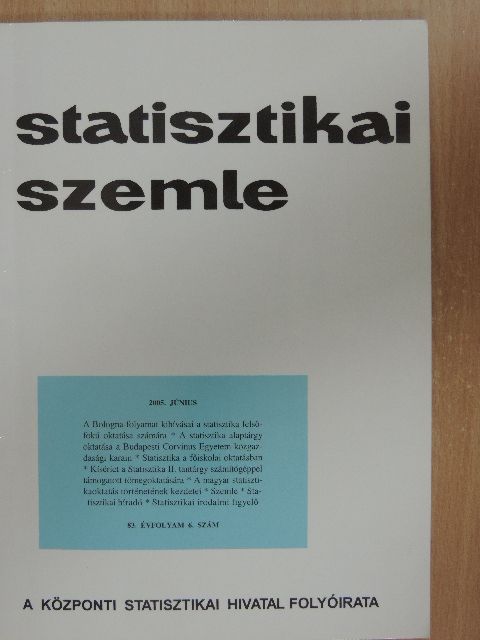 Balogh Irén - Statisztikai Szemle 2005. június [antikvár]
