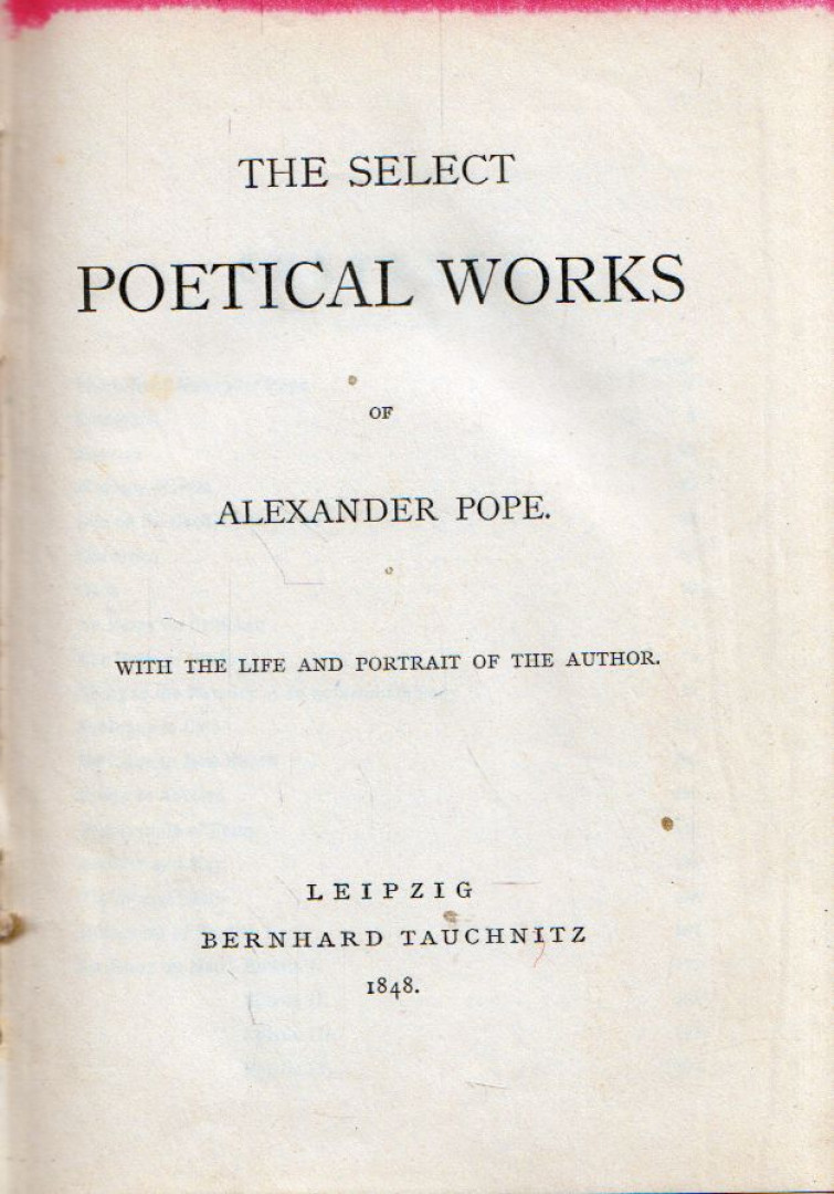 Alexander Pope - The Select Poetical Works of Alexander Pope [antikvár]