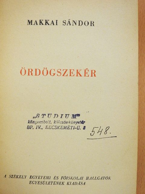 Makkai Sándor - Ördögszekér [antikvár]