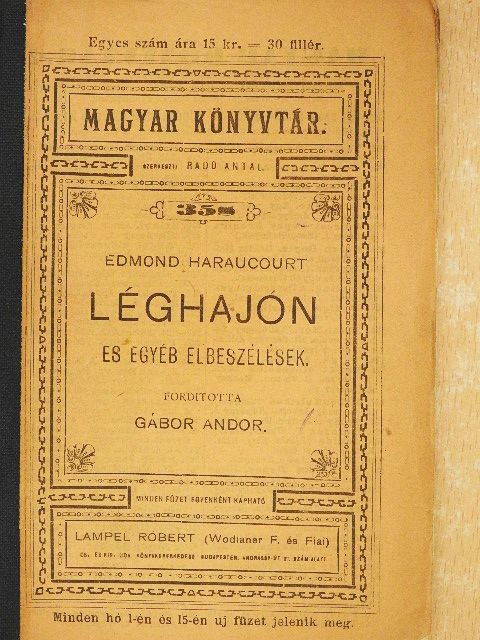 Edmond Haraucourt - Léghajón és egyéb elbeszélések [antikvár]