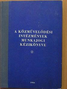 Dr. Ferencz Győző - A közművelődési intézmények munkajogi kézikönyve I. [antikvár]