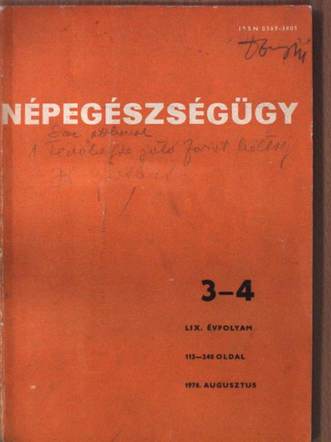 Dr. Bíró István - Népegészségügy 1978. augusztus [antikvár]