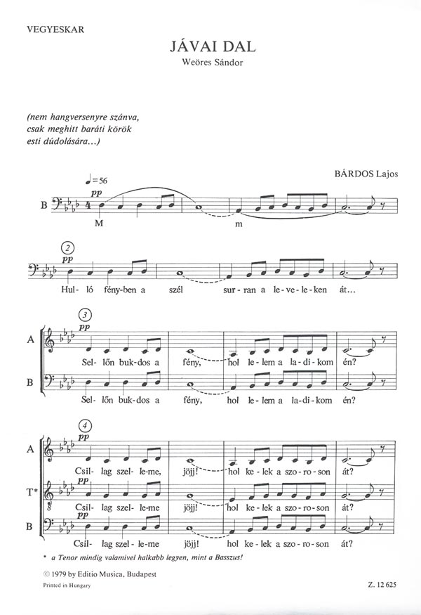 BÁRDOS LAJOS - JÁVAI DAL - VEGYESKARRA