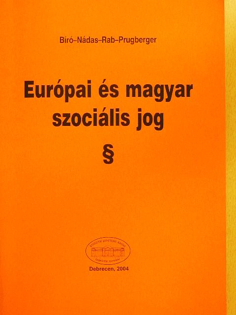 Dr. Bíró Noémi - Európai és magyar szociális jog [antikvár]