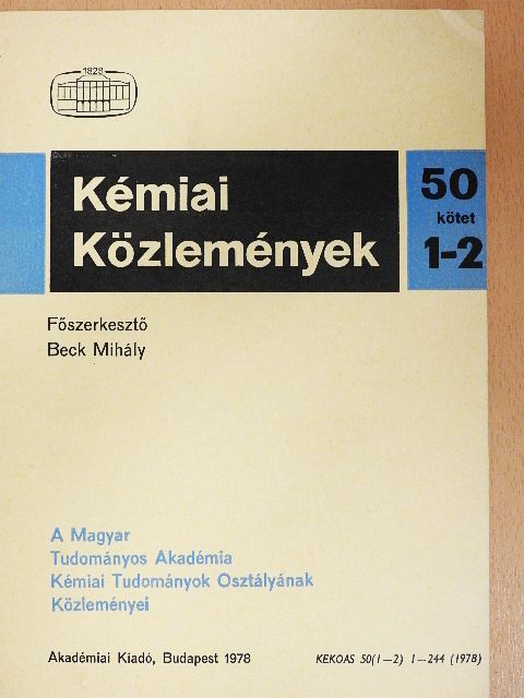 Bognár Rezső - Kémiai Közlemények 1978/1-2. [antikvár]