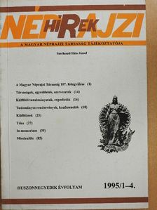 Bodnár Mónika - Néprajzi Hírek 1995/1-4. [antikvár]