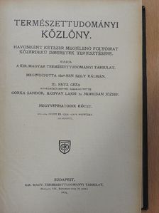 Bartucz Lajos - Természettudományi Közlöny 1914. január-december/Pótfüzetek a Természettudományi Közlönyhöz 1914. január-december [antikvár]