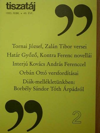 Árpás Károly - Tiszatáj 1995. február [antikvár]