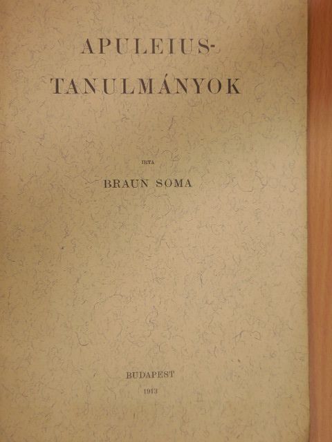 Apuleius - Apuleius-tanulmányok [antikvár]