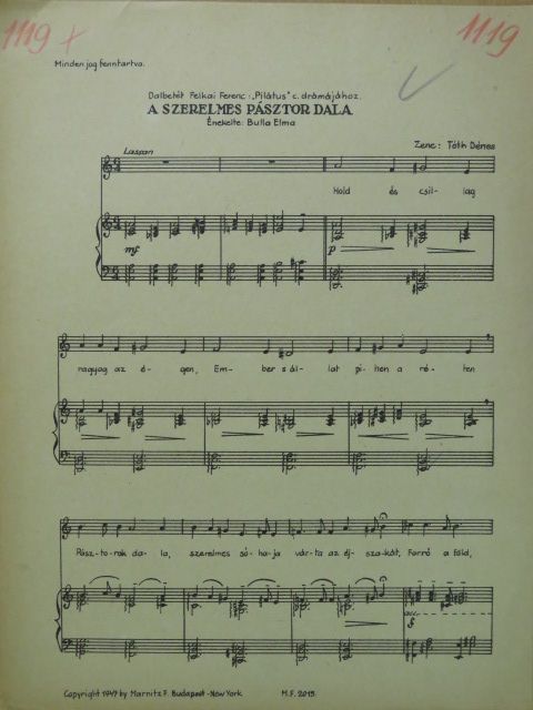 Tóth Dénes - A szerelmes pásztor dala [antikvár]