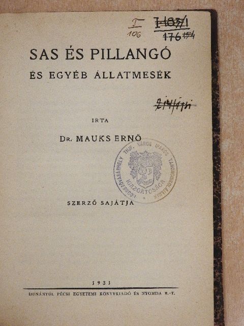 Dr. Mauks Ernő - Sas és pillangó és egyéb állatmesék [antikvár]