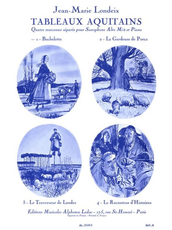 LONDEIX, JEAN-MARIE - TABLEAUX AQUITAINS 1.BACHELETTE POUR SAXOPHON ALTO ET PIANO
