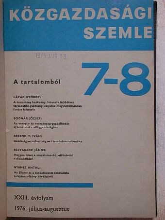 Ferenci Tibor - Közgazdasági Szemle 1976. július-december [antikvár]