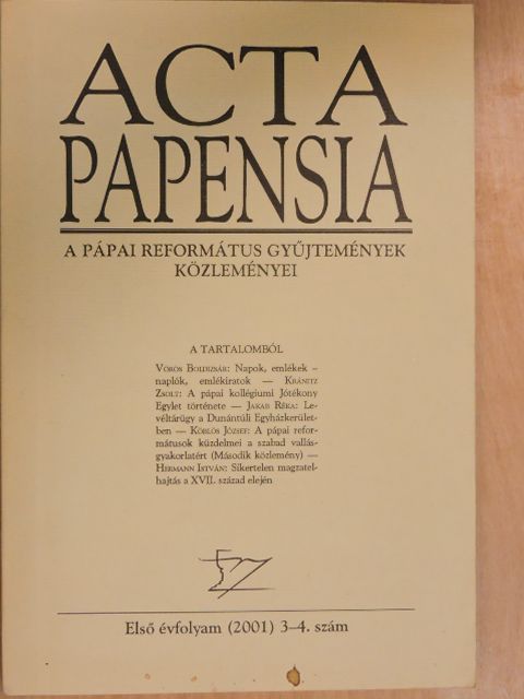Adriányi Gábor - Acta Papensia 2001/3-4. [antikvár]