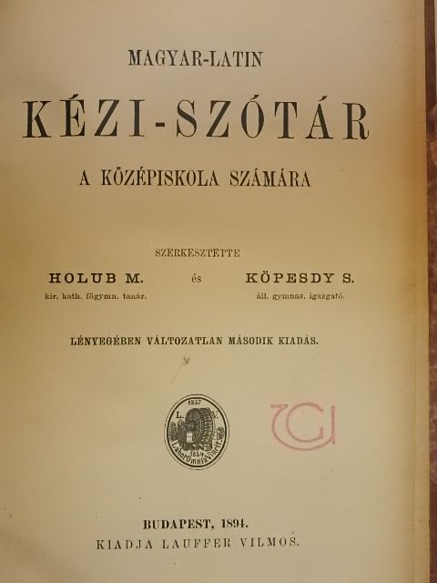 Magyar-latin kézi-szótár [antikvár]