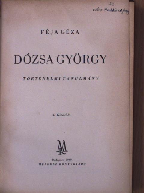 Féja Géza - Dózsa György [antikvár]