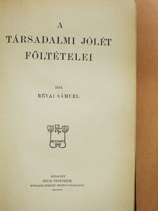Révai Sámuel - A társadalmi jólét föltételei [antikvár]
